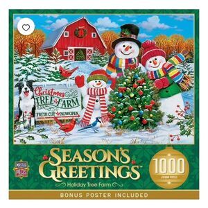 Master Pieces Season's Greetings Holiday Tree Farm 1000 pc Jigsaw Puzzle NEW